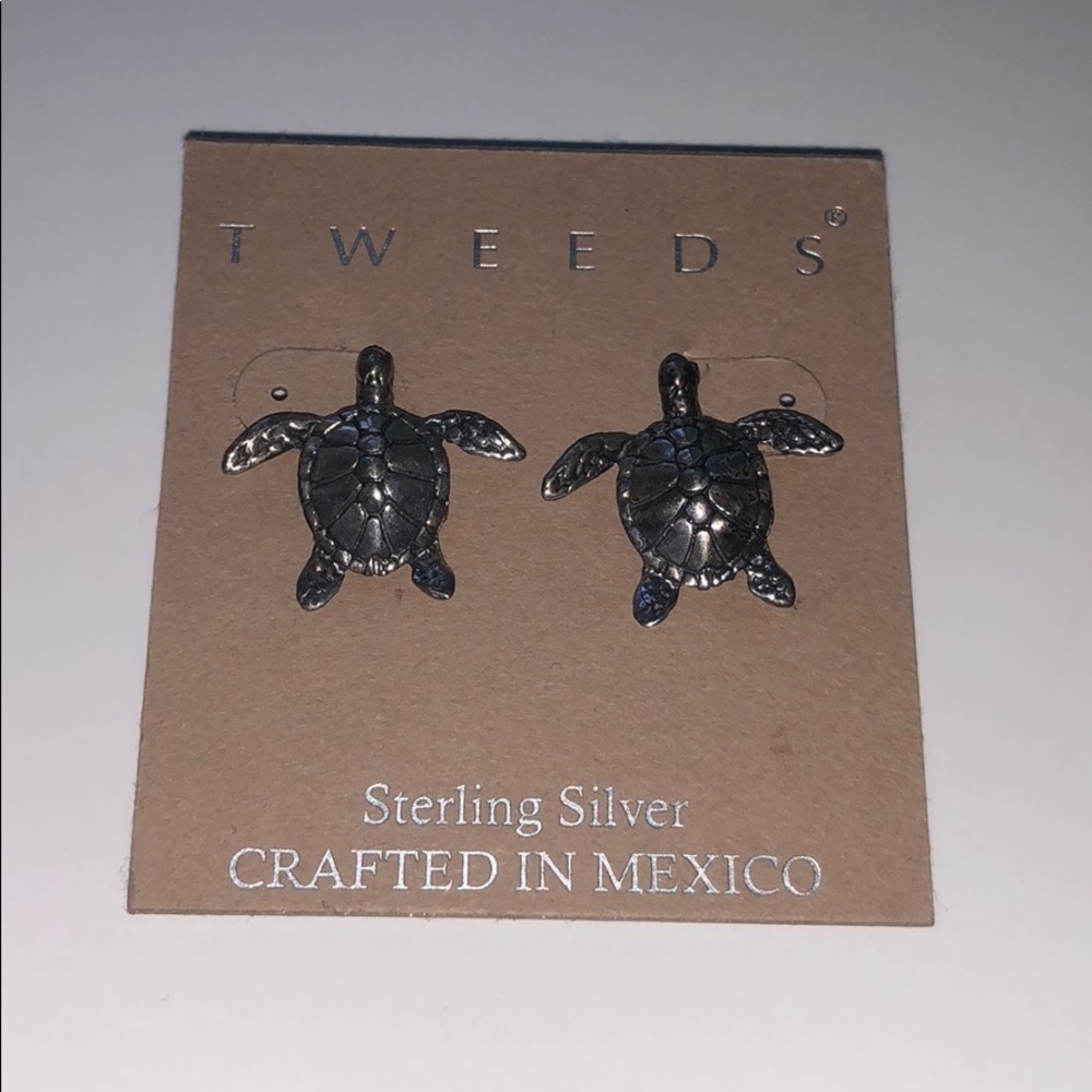 Sterling silver turtle earrings